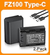 ENEGON NP-FZ100 Replacement Battery (2-Pack) and Smart LED Dual Charger for Sony Alpha 9, Sony A9...