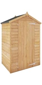 WALTONS | 3 x 4 Overlap Windowless Storage Shed | Apex Roof | 7mm Overlap Cladding | Wooden Garde...