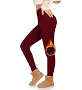 ACTINPUT Fleece Lined Leggings Women High Waist Thick Thermal Leggings Winter Warm Stretchy Leggi...