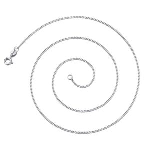 Philip Jones Sterling Silver 16" 18" 20" Inch 1.2mm Thick Italian Curb Chain Necklace