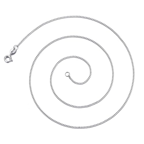 Philip Jones Sterling Silver 16" 18" 20" Inch 1.2mm Thick Italian Curb Chain Necklace