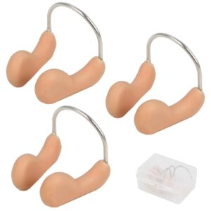 Aestustheri 3Pcs Swimming Nose Clip for Adults - Waterproof Silicone Nose Plugs for Swimming Adults