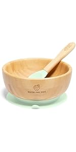Moon and Moo Bamboo Suction Bowl and Spoon Set for Kids, Toddlers and Baby Weaning - Non-Toxic – ...