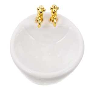 Dollhouse Washbasin Doll House Furniture Water Trough Dollhouse Wash Basin Dollhouse Sink for Kitchen Miniature Ceramic Sink Dollhouse Accessories Ceramic Dollhouse Sink White TOYANDONA