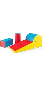 COSTWAY 5 Pieces Kids Climb and Crawl Foam Play Set, Colorful Children's Educational Software Act...