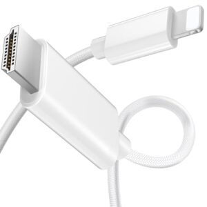 iPhone to HDMI Adapter 1080P iPad to HDMI Cord Sync Screen Converter Connector for iPhone 14 13 12 11 to HDMI TV Monitor Projector