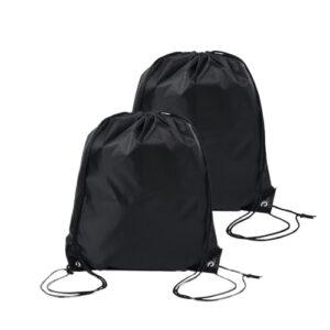 OWITER 2PCS Drawstring Bags Black Drawstring Bag for Kids Swim Gym Sports drawstring gym bag
