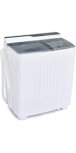 TANGZON Twin Tub Washing Machine, 8.5/6/4.5KG Portable Washer and Spin Dryer Combo with Timer Con...