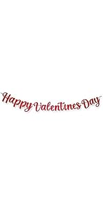 Valentines Decorations - 1.5M Happy Valentine's Day Banner - Valentine's Day Letter Banner with H...
