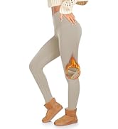 ACTINPUT Fleece Lined Leggings Women High Waist Thick Thermal Leggings Winter Warm Stretchy Leggi...