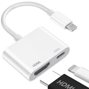 Lightning to HDMI Adapter【Apple MFi Certified】HDMI Adapter for iPhone/iPod