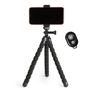 Amazon Basics Portable and Flexible Tripod with Wireless Remote and Smartphone Clamp