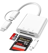 SD Card Reader for iPhone, 3 in 1 SD Card Reader for iPhone iPad, USB C Card Reader with SD/Micro...