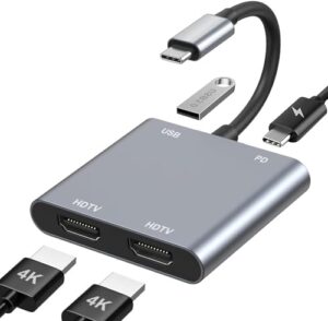 USB C to Dual HDMI Adapter