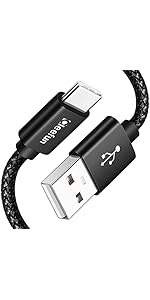 CLEEFUN USB to USB C Fast Charger Cable 1M, 3A Type C Fast Charging Nylon Braided Lead for iPhone...