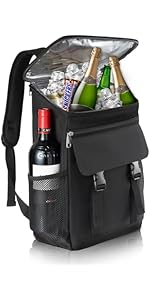 Cretosou Cool Bag Picnic, 30 Litre Backpack Insulated Bag Cooler Bag, Thermal Lunch Box for Men W...