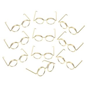 VICASKY 10pcs Doll Glasses Mini Doll Eyeglasses Doll Bulk Girl Doll Pram Doll Surprise for Doll Sunglasses Doll House Weird Plush Doll Dolls Figurines Metal Golde