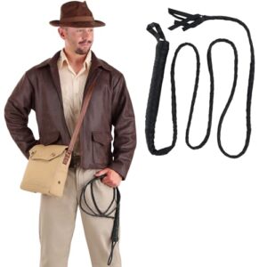 FUN FABLES Black Braided Leather-Look Bull Whip (2m) – Cowboy