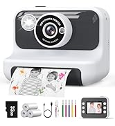 Hangrui Kids Camera Instant Print, 2.4'' Instant Camera for Kids, 1080P Kids Digital Camera with ...