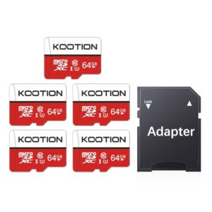 KOOTION 5-Pack 64GB Micro SD Card Class 10 Micro-SDXC Memory Card UHS-I