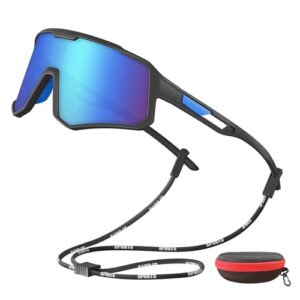 DUKZURA Cycling Glasses for Men Women Youth Polarized Sports Sunglasses UV400 Protection TR90 Superlight Frame Glasses for Cycling Running Fishing Baseball Hiking Sunglasses