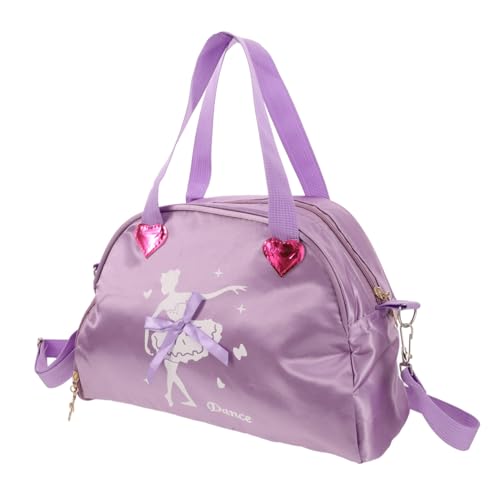 NAMOARLY Girls Ballet Dance and Girls Dance Bag Large Ballet Bag for Toddlers Sequin Design Purple