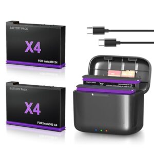 LINGHUANG 2 Pack Batteries with Fast Charger For Insta360 X4