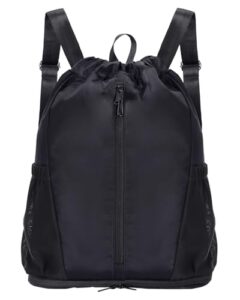 Drawstring Gym Bag with Shoe Compartment