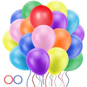 Jsdoin 12 Inch Rainbow Party Balloons - 100 Packs