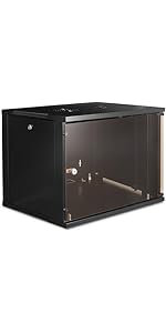 9u 600mm Wall mounted or Floor Standing Data Cabinet, 19 Inch Storage Rack for Home Office, Remov...