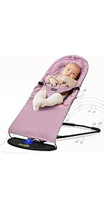 FK Sports Baby Bouncer Swing Chair Baby Rocker Adjustable for Newborn Kids with 3 Recline Positio...