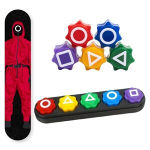 The London Finery Traditional Korean Gonggi Game Set with Colorful Shapes – Hand-Eye Coordination and Fun Skill Game for All Ages – Red Compact Travel Size Toy for Kids & Adults
