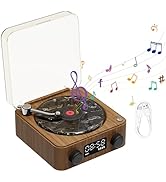 Retro Turntable Speaker The Waves Vinyl Record Player with 4 Sounds of Nature Retro Bluetooth Mus...