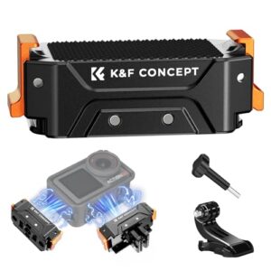 K&F Concept Magnetic Quick Release Adapter Connector for DJI Osmo Action 5 Pro 4 3 Foldable 1/4 Screw 2 Spigot Design Mount Action Camera