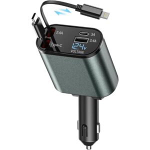 120W Superfast Retractable Car Charger