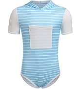 IBAKOM Men's Cute Print Pyjamas Bodysuit Leotard Top Short Sleeve Romper Pjs Nightwear Sleepwear