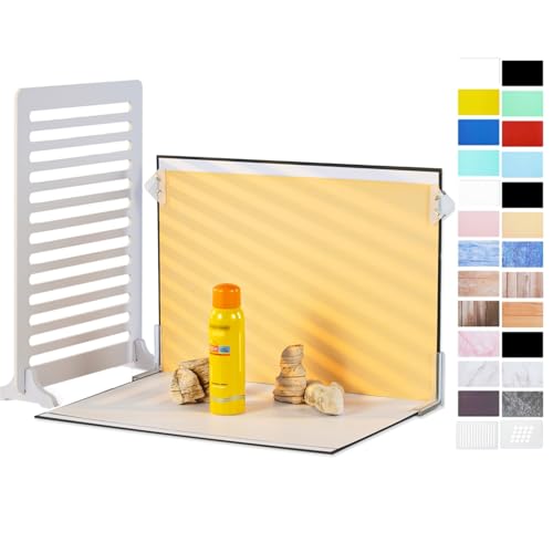 HengMing 12Pcs 22Patterns Small Product Photography Backdrops Kit Photo Background Food Photography Backdrop Board with Carrying Bag and Drawstring Bag(40x30cm)