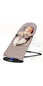 FK Sports Baby Bouncer Swing Chair Baby Rocker Adjustable for Newborn Kids with 3 Recline Positio...