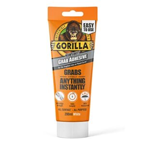 Gorilla Heavy Duty White Grab Adhesive 200ml Tube – All-Purpose