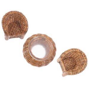 ibasenice 1 Set Doll House Decoration Mini Furniture Miniature Miniature Table Chair Model Dollhouse Table Model Miniature Dolls House Accessories Basket Mini Chair Model Resi