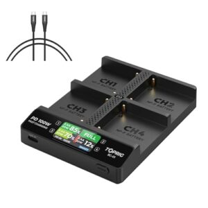 Accsoon Toprig BC-01 PD 100W 4-Channel LCD Display NP-F Battery Charger with Power Detection