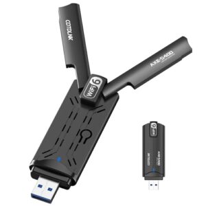 COTDLNK AX5400 USB 3.0 WiFi 6 Adapter USB Network Adapter for Desktop Wireless Gigabit with Tri-Band 2.4G/5G/6G WPA3 Encryption MU-MIMO OFDMA