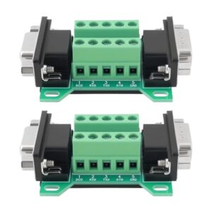 VGOL 2Pcs DB9 Male To Female Breakout Board Rs232 D-Sub Serial To 9 Pin Terminal for Automatic Industrial Control Equipment Cash Registe