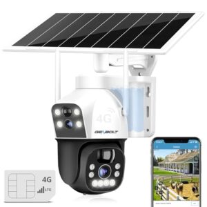 GENBOLT 3G/4G LTE Cellular Solar Security Camera Outdoor Wireless