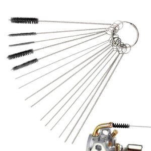 Carb Cleaning Kit Carburetor Carbon Dirt j-et Remove Cleaner Set With 5 Brushes 10 Cleaning Needles For Carburetor