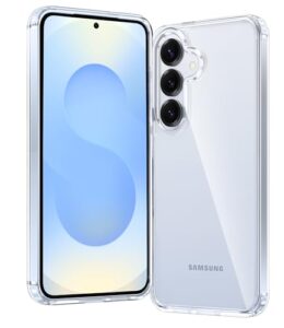 FNTCASE for Samsung Galaxy S25-Plus Case: Military Grade Drop Protection Anti Yellowing Cell Phone Cover - Rugged Shockproof Protective Bumper Transparent Cases(Clear)