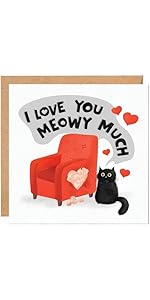 Cat Valentine Day Card for Wife or Girlfriend from Husband - Cute and Funny Birthday Card for Man...