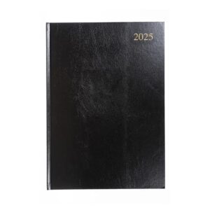 Collins Essential 2025 Business Diary - A4 Day to a Page Planner with Leathergrain Hardback Cover - Black - ESSA41.99-25