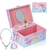hombrima Music Jewellery Box with Necklace Bracelet, Musical Jewelry Storage Case with Spinning B...