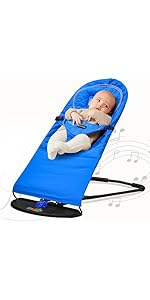 FK Sports Baby Bouncer Swing Chair Baby Rocker Adjustable for Newborn Kids with 3 Recline Positio...